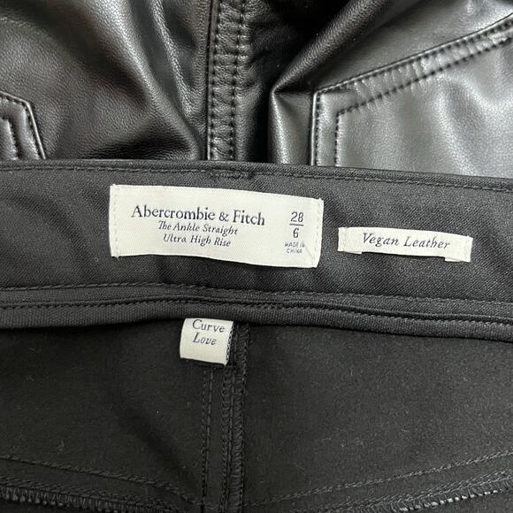 Abercrombie & Fitch Curve Love Ultra High Rise Ankle Straight Pants Size 6 NWT - Picture 3 of 7